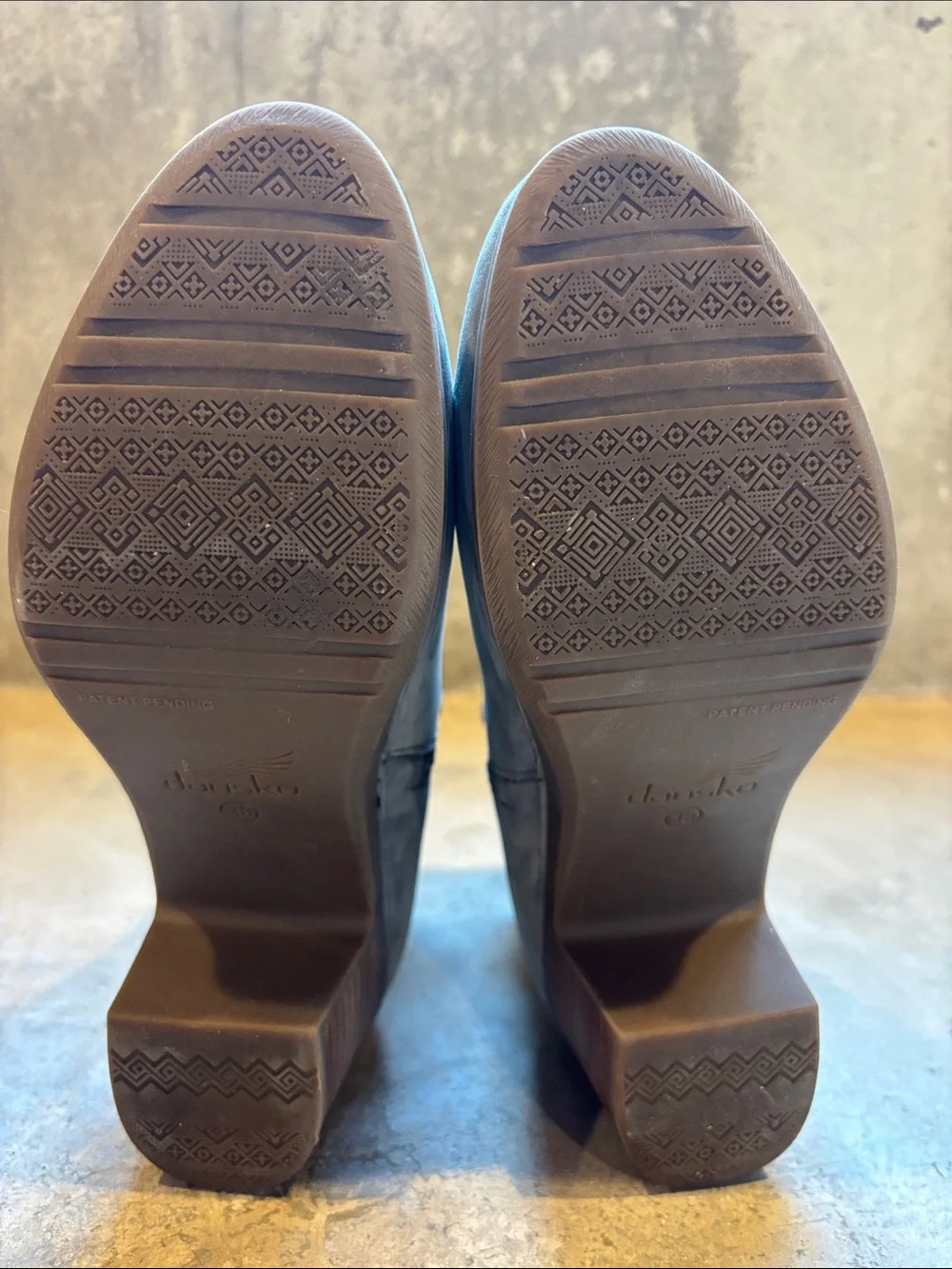 Dansko Gray Leather Ankle Boots with Brown Strap